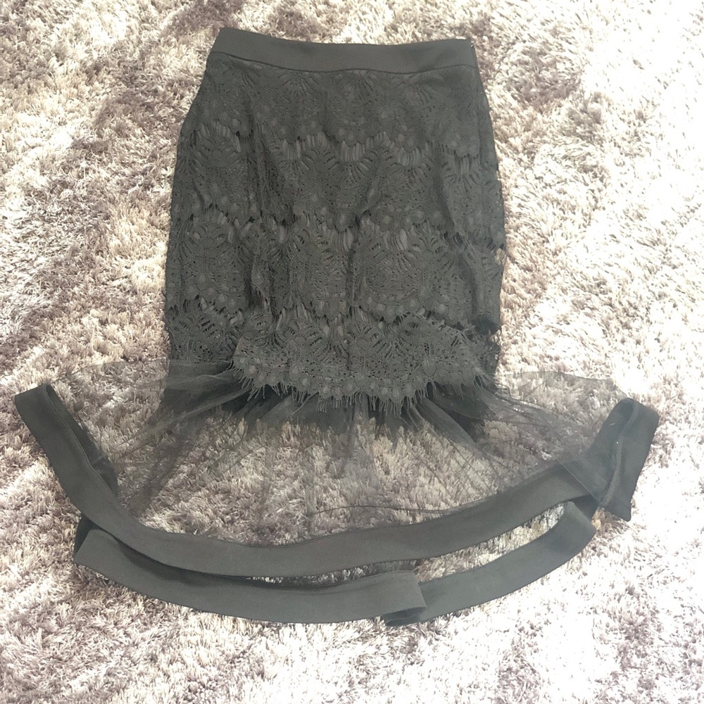 Black pencil skirt with flare bottom